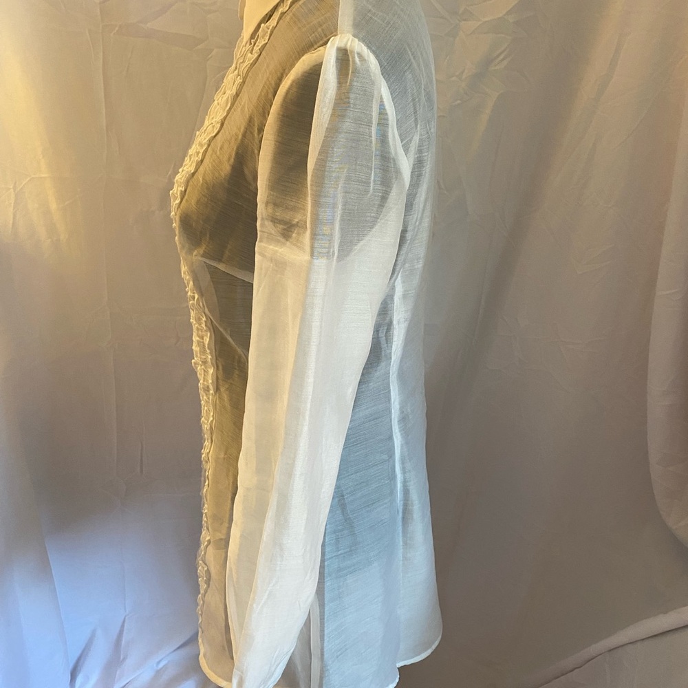 Sugar Thrillz White Ruffle Button Down Shirt - Picture 9 of 11